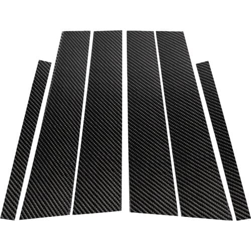 For Mercedes Benz C Class W205 2014 2015 2016 2017 2018 Carbon Fiber Car Window B-pillar Exterior Molding Cover