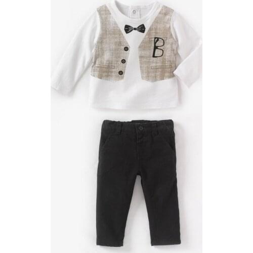 Retail baby boy clothing sets Children gentleman shirt+ trousers 2pcs/set spring wear