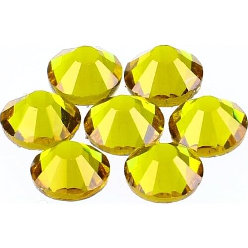 Topaz Crystal Rhinestone Adhesive crystals and stones Wedding Dress Strass Hotfix DIY Flatback glitter Rhinestone For Clothes