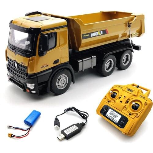 Huina 1582 Grote Schaal 1/14 10 Channels 2.4GHz Radio Control Alloy Dump Truck Dump Truck Mine Dumper Car Toys for Children