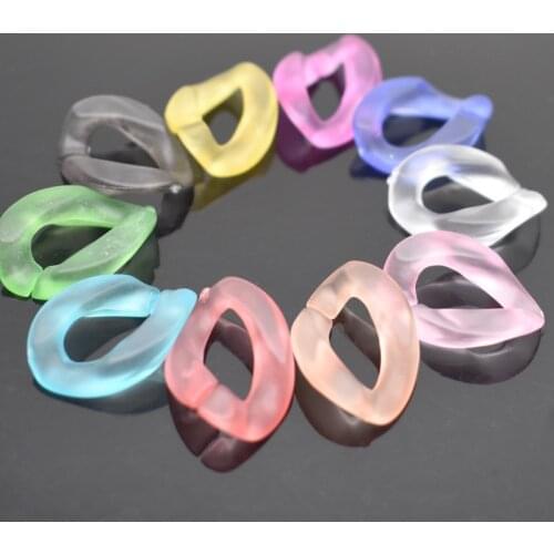 Matte Acrylic Transparent Multi color Twisted Assembled Parts Beads For Women Frosted Resin Pendant Necklace Jewelry Accessorie