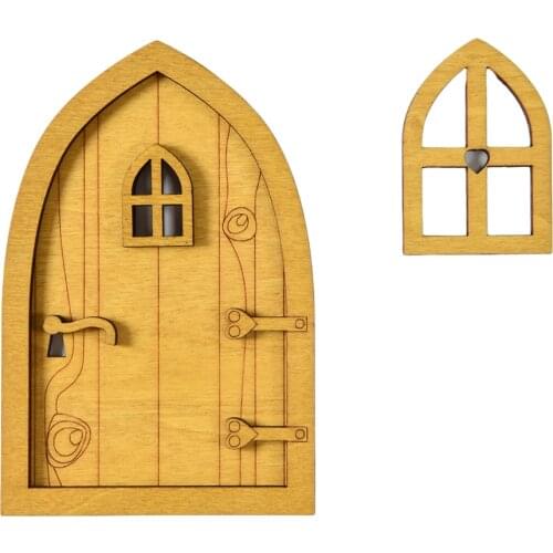 DIY Wooden Fairy Elf Door Craft Kit Christmas Door Decoration Fairy Garden Decor Dollhouse Accessories Gift Decorations for Home