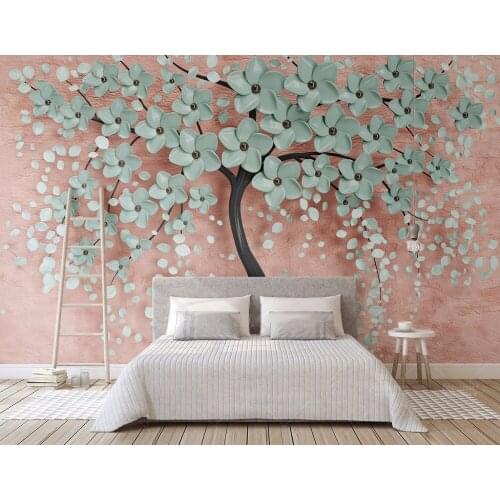 Bacaz Custom 3D Photo Wallpaper Flower Tree Romantic Wall Mural Wallpapers For Living Room Bedroom De Parede 3d wallpapers