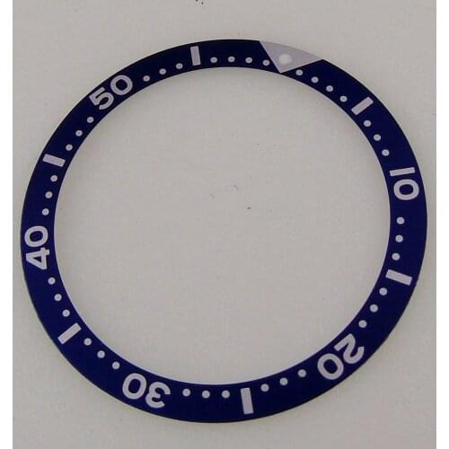 New 39mm Alloy Blue/Black Watch Bezel Ring Insert with Luminous Dot fit 45mm Case