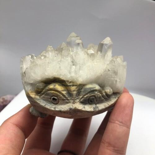 Natural Crystal in Stone Clusters Hedgehog Reiki Heals Gems Handcarved Home Accessories Home Decor Decorative