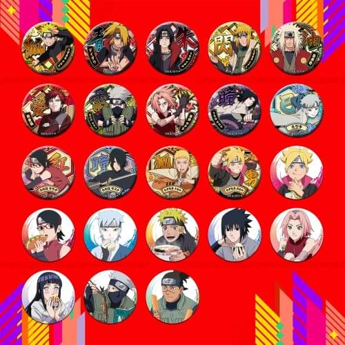 Sasuke Sakura Kakashi Anime Metal Badge Brooch Pins