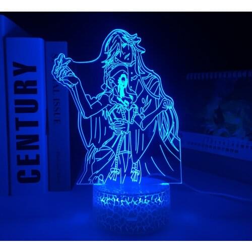 Black Butler Anime 3D LED White Base Night Light for Bedroom Decor Light Manga Birthday Gift Nightlight Table Lamp Dropshipping
