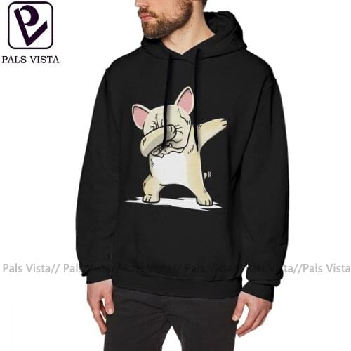French Bulldog Hoodie Funny Dabbing Cream French Bulldog Dog Hoodies Nice Outdoor Pullover Hoodie Long Sleeve Men Blue Hoodies