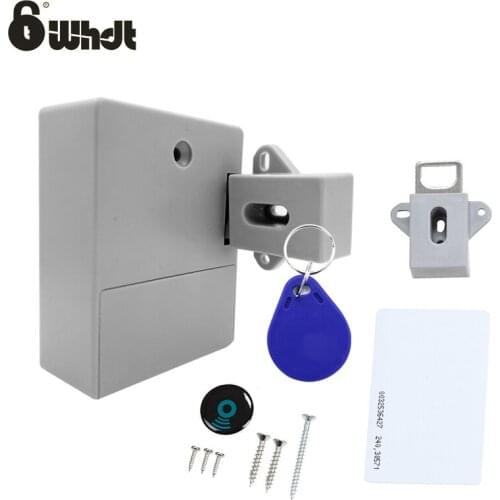 WHDT rfid lock smart electronic sensor lock for cabinet drawer door lock ABS rfid locker battery power lock with rfid card