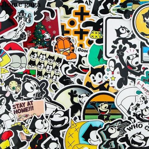 DB283 Homegaga 44pcs/set Cute Cat Cartoon Stickers Car Motorcycle Luggage Phone Guitar Skateboard Waterproof Stickers