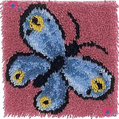 Diy Latch Hook kits Cushion butterfly latch hook vloerkleed Printed Canvas Latch Hook Rug Kit Home decor Unfinished accessories