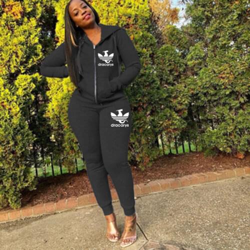 2020 Two Piece Set Women Tracksuit Festival Clothing Fall Winter Zipper Top+pant Sweat Suits 2 Piece Outfits Matching Sets