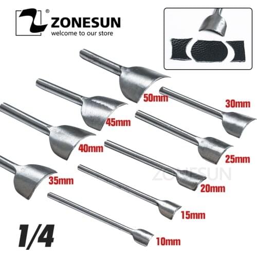 ZONESUN 9PCS /set Stainless Steel Corner Cutter Belt Hollow Hand Puncher Leather Craft Tool 10-50mm Home DIY Gift
