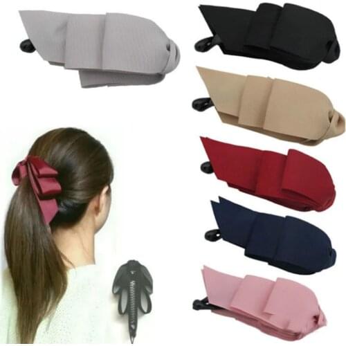 1pcs Women Ponytail Banana Clip Three-layer Bow Kirin Headwear Hair Clips Hair Accessories Ribbon Bow Hairpin Vertical Clamp