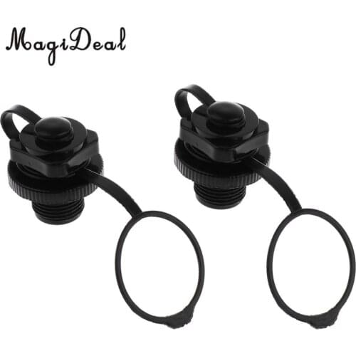 2 Pieces Air Valve Caps Screw Valve For Fishing Boats Inflatable Boat Raft Airbed Outdoor - Black Dinghy Yacht Accessory