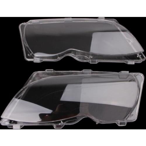2 Pcs/Pair Headlight Lenses Replacement Left&Right Headlamp For BMW E46 4 DR J60F