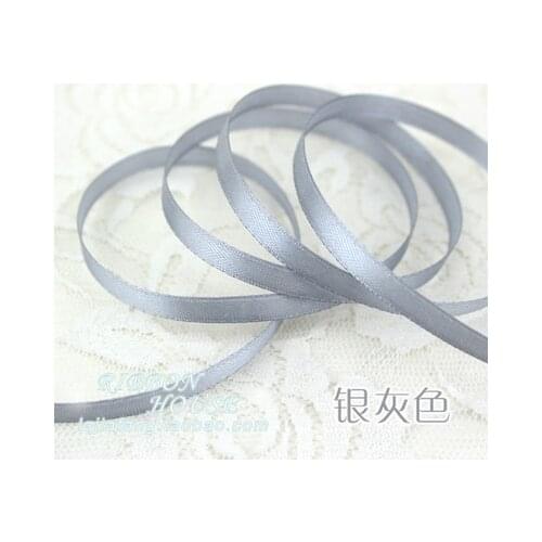 25 yards/roll ) 1/4"6mm Grey Silver Satin Ribbon Webbing party Decoration Gift Christmas Ribbons DIY Candy Box Dec multicolors