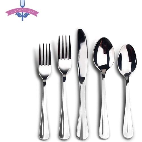 5 PCS Cutlery Stainless Steel Silverware Flatware Set Dessert Luxury Mirror Polishing Dinnerware Sets Kitchen Spoon Knife Fork