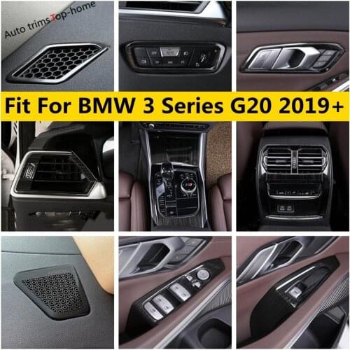 Stainless Steel Accessories Handle Bowl Air AC Vent Outlet Window Lift Cover Trim Interior Kit For BMW 3 Series G20 2019 - 2021