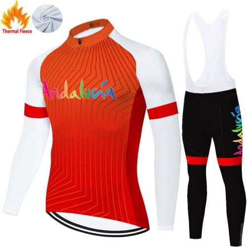 Andalucia Winter Thermal Fleece Vélo Equipamento Cycle Completo Estivo Maillot Ciclismo Hombre Camisa Ciclismo Masculina