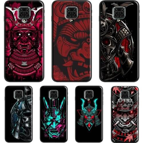 Japanese samurai Oni Hannya Demon Mask Case For Xiaomi Redmi Note 10 Pro 7 8 9S 8T Note 9 Pro Back Cover For Redmi 9A 9C 9T 8A