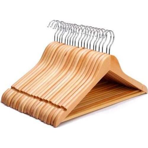 5 pcs/lot Solid Wood Clothes Hangers Anti-skid Wooden Hanger for Coat Quality Wood Trousers Rack Closet Storage Holders