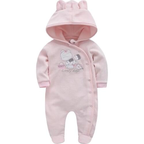 Hoodies Baby Romper Bear Embroidery Baby Clothing Unisex Newborn Rompers Full Sleeve Fantasia Bebes Baby Girls Clothes Suit