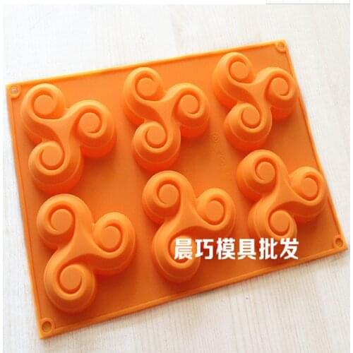 Silica gel mold handmade soap mold spiral flower mold ice lattice mold baking mould