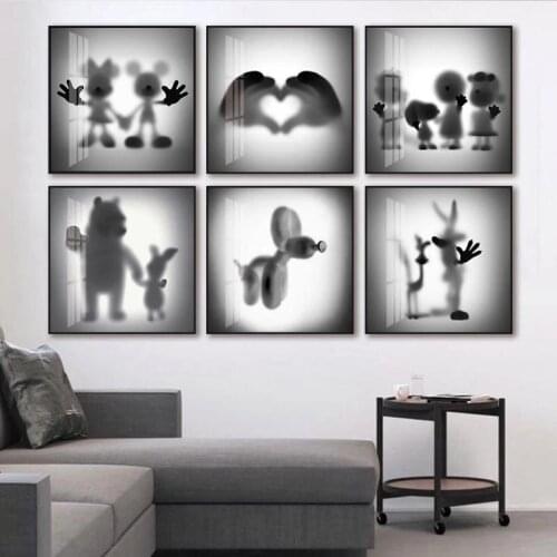 Disney Canvas Paintings The Disappearing Mickey Minnie Posters and Black and White Prints Wall Art Pictures for Room Home Decor