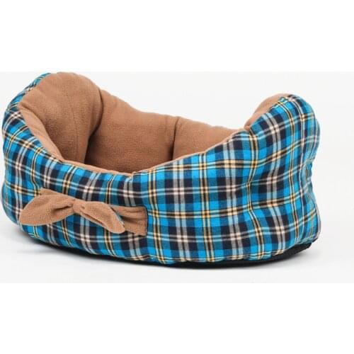 Cradle Shape Dog Beds Pet Beds With Lovely Bowknot Tartan Dog House Dog Cushion for Small and Medium Dogs and Cats