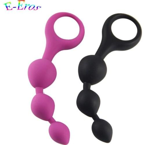 ORISSI Beginners' Anal Pleasure Silicone Flexible Anal Beads Sex toys Butt Plug Insert Clitoris Stimulator Unisex Sex Toys