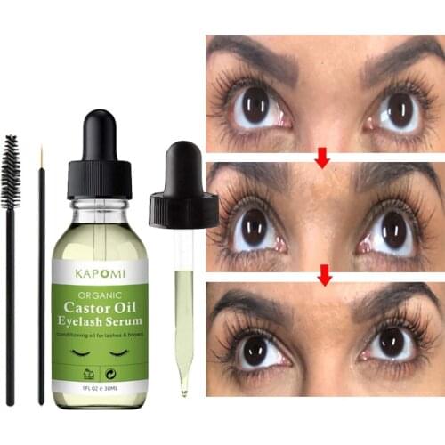Castor Oil Eyelashes Growth Natural Essential Oil Eyebrow Growth Serum Prevent Skin Aging Castor Organic Eyelash Care Solution