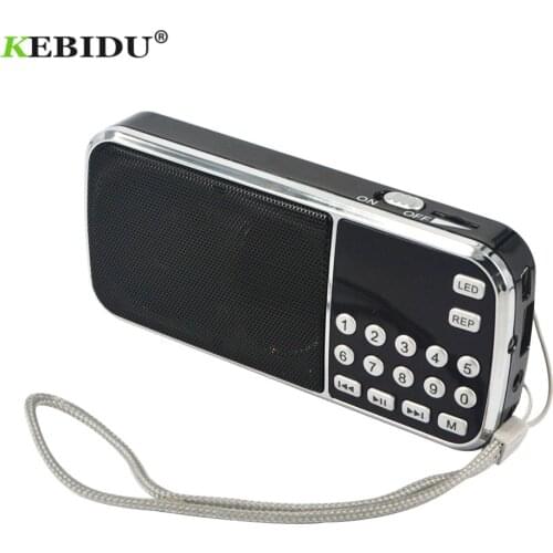 Kebidu L-088 Fashion HIFI Mini Speaker Portable MP3 Audio Music Player Flashlight Amplifier Micro SD TF FM Flashlight Radio
