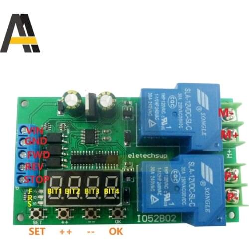 12V 30A Multifunction DC/AC Motor Controller Relay Board Control Automatic Delay Cycle Start Stop Forward Reverse Switch Module
