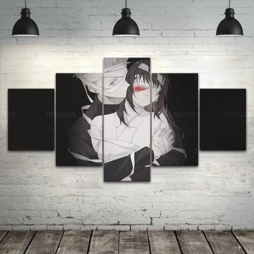 HD Prints Modular Gojo Satoru Canvas Painting 5 Panel Jujutsu Kaisen Poster Art Wall Anime Pictures Home Decor Bedroom Framed