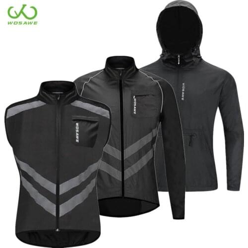 WOSAWE Black Thin Windproof MTB Motorcycle Jackets Full Zipper Rain Resistant Motorbike Off Road Racing Bike Cycling Clothing