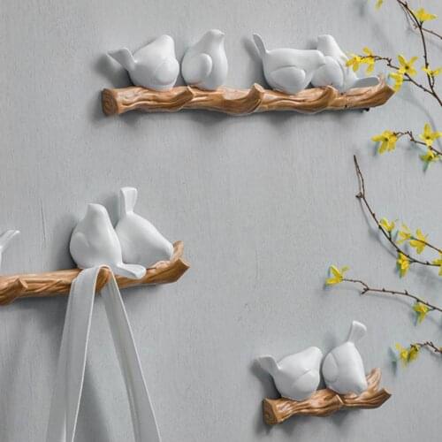 Wall Decorations Home Accessories Living Room Hanger Resin Bird hanger key kitchen Coat Clothes Towel Hooks Hat Handbag Holder