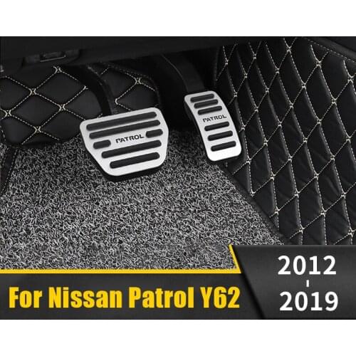 Car Accelerator Gas Pedal Brake Pedals Non Slip Pad Cover Case AT For Nissan Patrol Y62 2012 2013 2014 2015 2016 2017 2018 2019