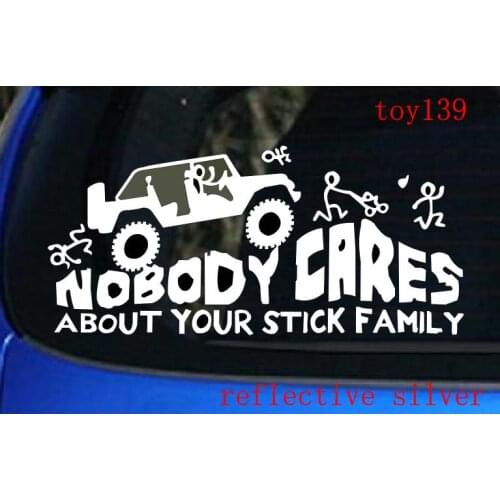 NetCat/Nobody Cares about your Stick Figure Family Tank Decal Sticker / reflective Car Decal Vinyl Sticker wall funny stickers