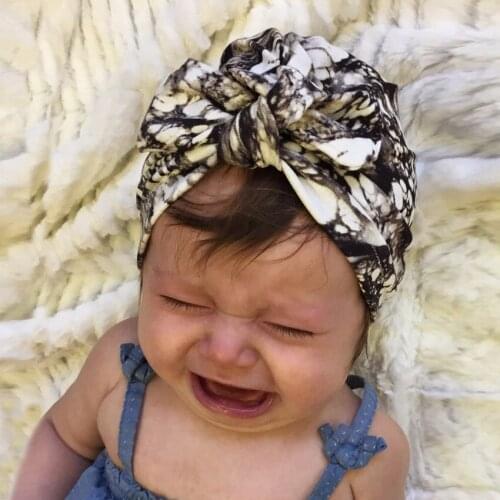 New Spring 2020 Baby Girl Boy Children Hat Baby Cartoon Tie Color Printing Turtleneck Cap Indias Headwear Nice Hats Infant Caps