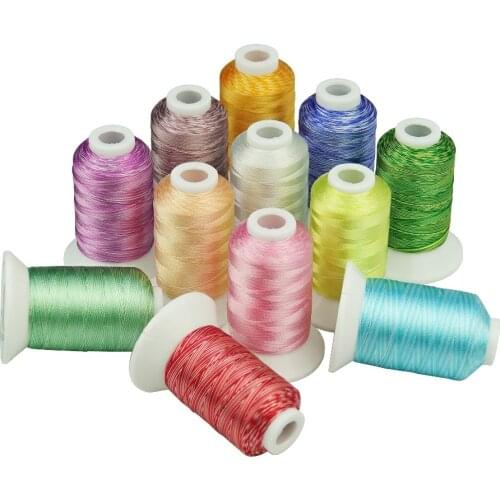 New Arrived Rayon embroidery thread with popular 12 colors ideal for any home machine+Free shipping