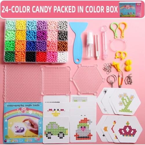 New Children Beads Crafts 3000pcs DIY Bead Kit Crystal Creative Material Kids Beads Water Spray Puzzle Girls Toys for Children