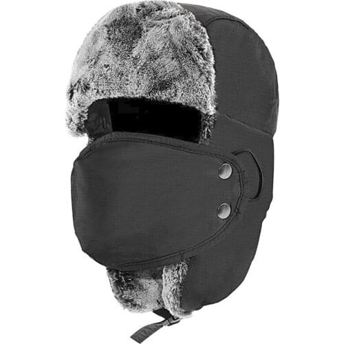 New style mens and womens Lei Feng hat anti-cold ski hat thickened warm hat anti-wind hood ear protection