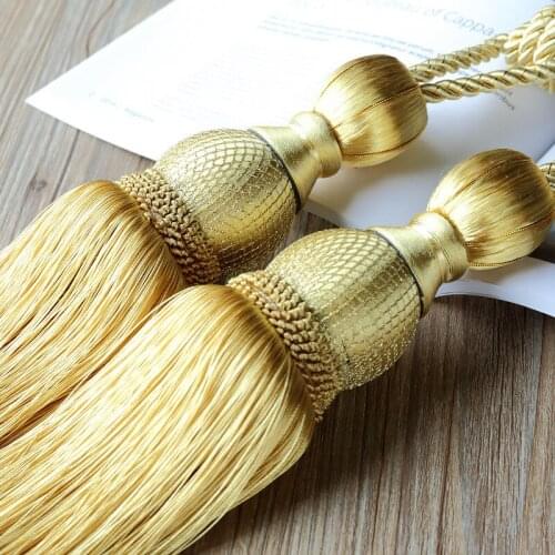 Pastoral Modern Gold Screen Single Ball Curtain Strap Hanging Ball Tassel Tassel Ball Curtain Tassel Curtain Tie Backs & Tassels