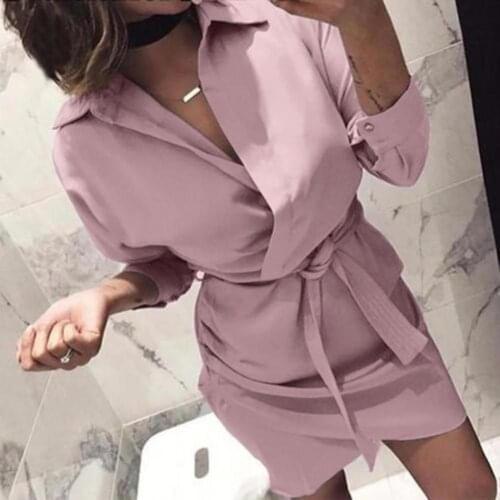 Dress Long Sleeve Shirt Dress 2019 Dresses Women Casual Striped Print Mini Party Dress Vestidos ropa mujer shein платья