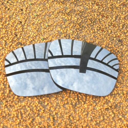 PAZZERBY Chrome Mirror Coated Polarized Replacement Lenses for-Oakley-Holbrook OO9102 Frame