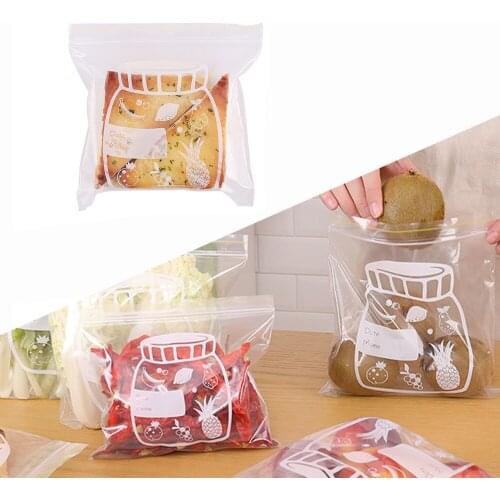 20/30pcs Fresh-keeping Bag Transparent Draw-out Type Food Sealed Bag with Writing Area for Fruit Vegetable Snack Candy