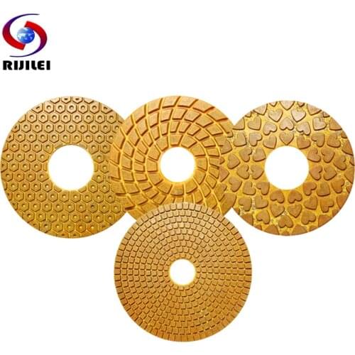 RIJILEI 5PCS/Set 150mm Super Diamond Polishing Pads 6Inch Copper Metal Bond Polishing Pad For Marble Stone Fast Grinding HF06