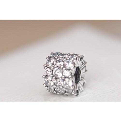 2019 Winter Christmas Blue Clear Sparkling Charm 925 Sterling Silver Charms Beads Fit Bracelets DIY Women Christmas Gift Jewelry