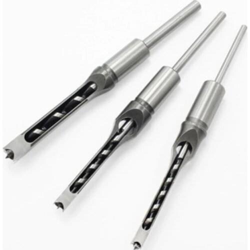 6.0mm-16mm HSS Twist Drill Bits Woodworking Drill Tools Kit Set Square Auger Mortising Chisel Drill Set Square Hole Extended Saw